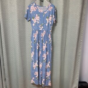 Floral Blue Maxi Dress